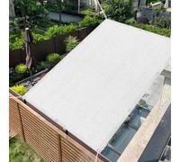 Voile d'ombrage Pare Soleil 120 x 210 cm Protection UV, Rectangle, Indéchirable, Résistant, Filet d'ombrage Multi Couleur et Taille pour Extérieur Jardin Terrass Balcon, Blanc