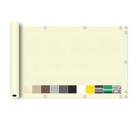 Voile d'ombrage pour balcon - 150 x 650 cm - Brise-vue et protection solaire - Facile à installer pour balcons et terrasses - Bâche coupe-vent de couleur beige