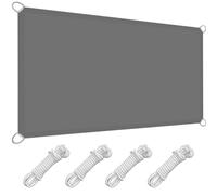 Voile d'ombrage pour extérieur, 1,9 x 2,2 m, polyester PES, durable, résistant aux UV, résistant aux intempéries, coupe-vent avec cordes, gris clair, pour jardin, terrasse et arrière-cour