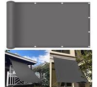Voile d'ombrage pour extérieur, 2,5 x 10 m, en polyester PES, durable, avec 4 cordes, pour jardin, terrasse, cour, fête, gris foncé, protection UV et design imperméable