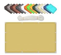 Voile d'ombrage pour extérieur, 2,9 x 3,6 m, résistant aux intempéries pour terrasse, balcon, camping, pare-soleil carré avec œillets et cordes, jaune sable