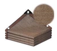 Voile d'ombrage pour jardin, protection de l'intimité - 10 x 1 m - 80 % résistant aux UV - Avec œillets - Idéal pour les plantes, les serres et la cour - Marron