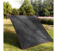 Voile d'ombrage pour plantes - Distance entre les trous : 1 m avec œillets - Bâche en maille isolante thermique pour serres, cours et fleurs - Noir - 4 x 6 m