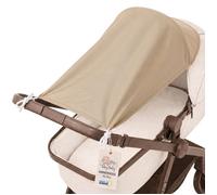 Voile d'ombrage poussette 70x45 cm protection solaire anti UV bébé pare-soleil landau buggy pliable Beige naturel