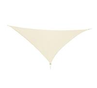 Voile d'ombrage - Protection solaire - Triangle 3 x 3 x 3 m avec cordons en nylon et œillets - Auvent - Couleur : beige