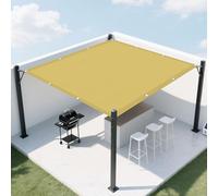 Voile d'ombrage Rectangle 1.4 x 3.4 m Bloque 98% Rayons UV Auvent Anti-UV avec Corde Libre Facile à Plier pour Jardin Terrasse Balcon Camping, Couleur Crème