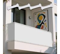 Voile d'ombrage Rectangle 104 x 160 cm Rayons UV à 98% Toile d'ombrage Pergola Serres avec Oeillets et Cordons pour Terrasse Patio Jardin Balcon Extérieur, Blanc