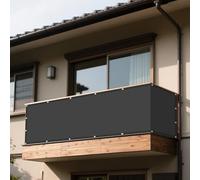 Voile d'ombrage Rectangle 120 x 450 cm Coupe-Vent, Résistant à La Pluie Protection Solaire avec 4 Morceaux de Corde pour Patio, Extérieur Jardin Terrass Balcon, Gris Foncé