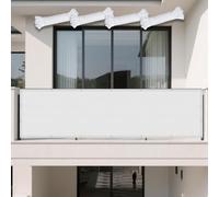 Voile d'ombrage Rectangle 130 x 305 cm Imperméable, Protection Contre UV Filet d'ombrage Extérieur avec Cordons pour Patio Jardin Terrasse Extérieur, Blanc