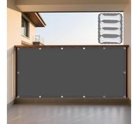 Voile d'ombrage Rectangle 130 x 320 cm Imperméable, Protection Contre UV Bache Ombrages avec Oeillets pour Terrasse, Jardin, Balcon, Camping, Gris Foncé