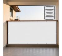 Voile d'ombrage Rectangle 140 x 370 cm Imperméable, Protection Contre UV Bache Ombrages avec Oeillets pour Terrasse, Jardin, Balcon, Camping, Blanc
