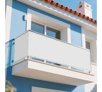 Voile d'ombrage Rectangle 165 x 185 cm Protection des Rayons UV à 98% PES Toile Ombrage Auvent avec 4 Morceaux de Corde pour Jardin Terrasse Camping Sable, Blanc