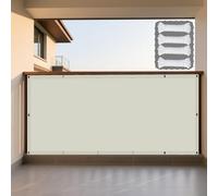 Voile d'ombrage Rectangle 170 x 400 cm Imperméable, Protection Contre UV Bache Ombrages avec Oeillets pour Terrasse, Jardin, Balcon, Camping, Blanc cassé