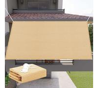 Voile d'ombrage Rectangle 240 x 340 cm Coupe-Vent, Résistant à La Pluie Toile Extérieure Terrasse avec Le Kit de Fixation pour Serre/Jardin/Pergola/Patio Lawn, Jaune Sable