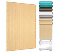 Voile d'ombrage Rectangle 250 x 420 cm Protection des Rayons 95% UV Toile Ombrage Pergola Auvent avec 4 Morceaux de Corde pour Patio Pergola Jardin Exterieur, Couleur Crème
