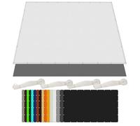 Voile d'ombrage Rectangle 35 x 350 cm Anti UV Contre Le Vent Toile d'ombrage Pergola avec 4 Morceaux de Corde pour Extérieur Terrasse Jardin Balcon, Blanc