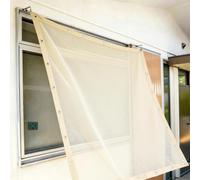 Voile d'ombrage Rectangle 375 x 825 cm Respirant, Perméable à l'eau et Ventilé Renforce Épaissir Voile Ombrage avec Cordes pour Jardin, Terrasse, Balcon, Couleur Crème
