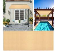 Voile d'ombrage Rectangle 482 x 522 cm Coupe Ventpour La Couverture Toile d'ombrage avec Corde Libre et Oeillets pour Extérieur Terrasse Jardin Balcon, Couleur Crème