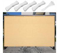 Voile d'ombrage Rectangle 482 x 522 cm Protection Solaire HDPE Toile Ombrage Auvent avec Cordons pour Extérieur Terrasse Jardin Balcon, Couleur Crème