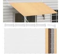 Voile d'ombrage Rectangle 522 x 555 cm Aux Intempéries avec Cordes de Fixation Toile d'ombrage pour Pergola avec Cordons pour La Fête de Jardin Patio Extérieur, Couleur Crème