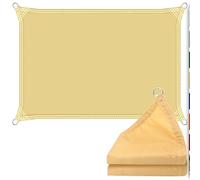 Voile d'ombrage Rectangle Imperméable Protection UV 1.5m x 1.5m Bâche dombrages avec Cordes de Fixation Protection Solaire pour Jardin Patio Terrasse Camping Extérieur Balcon. Jaune