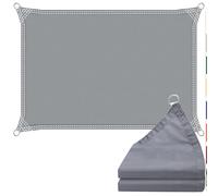 Voile d'ombrage Rectangle Imperméable Protection UV 1m x 2m Bâche dombrages avec Cordes de Fixation Protection Solaire pour Jardin Patio Terrasse Camping Extérieur Balcon. Gris