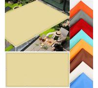 Voile d'ombrage rectangulaire - 1,4 x 4,5 m - Protection UV - Pour jardin, terrasse, balcon, piscine - Résistant aux intempéries - Avec œillets - Jaune sable - Coupe-vent extérieur