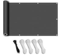 Voile D'ombrage Rectangulaire 1.4x4.2m Voiles Dombrages Imperméable Toile D'ombrage Protection Solaire 95% UV Protection avec Oeillets et Cordons pour Terrasse Balcon Jardin Exterieur Dark Gray