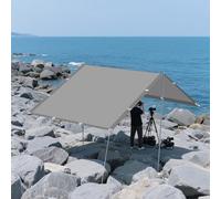 Voile d'ombrage Rectangulaire 1.6 x 2.4 m Imperméable, Protection Contre UV Balcon Paravent Bâche avec Le Kit de Fixation pour Terrasse Jardin Extérieur Balcon, Gris Clair