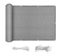 Voile d'ombrage rectangulaire 1,6 x 2,7 m - Résistant aux intempéries - Protection UV - Filet d'intimité avec œillets - Installation facile pour balcon et jardin - Protection contre le vent - Gris