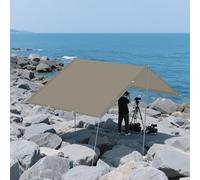 Voile d'ombrage Rectangulaire 1.6 x 2 m Imperméable, Protection Contre UV Balcon Paravent Bâche avec Le Kit de Fixation pour Terrasse Jardin Extérieur Balcon, Kaki