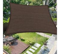 Voile d'ombrage Rectangulaire 1.7 x 3.5 m Rectangulaire, 95% UV Protection, Coupe-Vent, Personnalisable Toile Ombrage Extérieure avec Corde pour Jardin Patio Terrasse Pergola, Marron