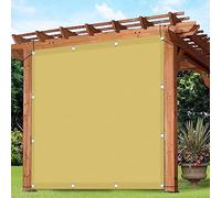 Voile d'ombrage rectangulaire 1,7 x 5 m - Protection UV à 98 % - Résistant aux intempéries et à la déchirure - Avec œillets et cordes - Pour terrasse, jardin, jaune sable