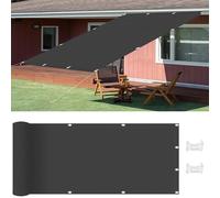 Voile d'ombrage Rectangulaire 1.9 x 6 m Anti 95% UV Contre Le Vent Toile Ombrage UV Protection Inclus Kit de Montage pour Terrasses, Balcons et Jardins, Gris Foncé