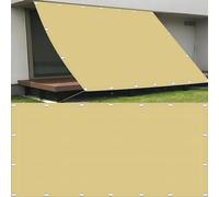 Voile D'Ombrage Rectangulaire 1 x 1.3 m imperméable Toile Ombrage Exterieur UV Protection Protection Contre Le Soleil avec Cordes De Fixation pour Patio Piscine, Jaune Sable
