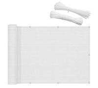 Voile d'ombrage rectangulaire - 1 x 4 m - 2 x 5 m - Protection UV pour extérieur - 90 % - Isolation thermique et polyéthylène haute densité respirant pour balcon et terrasse (blanc, 6 x 8 m)