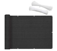 Voile d'ombrage rectangulaire 1 x 4 m et 2 x 5 m - Protection UV à 90 % - Isolation thermique et polyéthylène haute densité respirant pour balcon - Noir 4 x 8 m