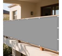 Voile d'ombrage Rectangulaire 132 x 355 cm Tissu Anti Rayons UV Imperméable Filet d'ombrage pour Serre avec 4 Morceaux de Corde Idéal pour Jardin, Balcon et Terrasse, Gris Clair