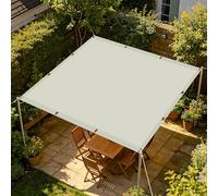 Voile d'ombrage Rectangulaire 140 x 140 cm avec Protection UV Auvent Imperméable avec Oeillets et Cordons pour Patio Jardin Terrasse Extérieur Balcon, Blanc cassé