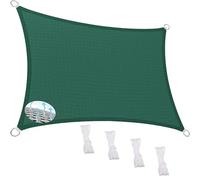 Voile d'ombrage rectangulaire - 150 x 400 cm - Protection UV à 95 % - Coupe-vent - Respirant - En polyéthylène haute densité - Avec cordon - Pour terrasse, jardin, extérieur (personnalisable) - Vert