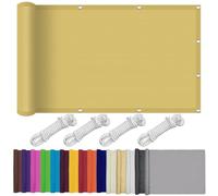 Voile d'ombrage Rectangulaire 160 x 180 cm Resistant Aua Taches Protection UV 98% Tissu d'ombrage Toile Ombrage Imperméable avec Œillets pour Terrasse, Extérieur, Balcon, Jaune Sable