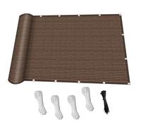 Voile d'ombrage Rectangulaire 185 x 380 cm Rectangle HDPE Respirant, Protection UV, Filet d'ombrage avec Oeillets et Cordons pour Patio Jardin Terrasse Extérieur Balcon, Marron