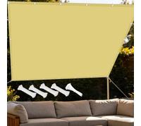 Voile D'ombrage Rectangulaire 1x14m Imperméable Toile Ombrage avec Oeillets 200 g/m² UV Protection pour Patio Jardin, Terrasse, Extérieur,Balcon,Sable,Jaune