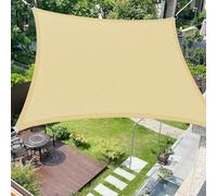 Voile d'ombrage Rectangulaire 2.1 x 4.5 m Rectangulaire, 95% UV Protection, Coupe-Vent, Personnalisable Toile Ombrage Extérieure avec Corde pour Jardin Patio Terrasse Pergola, Couleur Crème