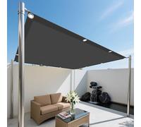 Voile d'ombrage Rectangulaire 2.2 x 8 m Anti-Déchirure Protection UV 93% Bache Ombrage Auvent D'Ombre avec Le Kit de Fixation pour Terrasse Jardin Extérieur Balcon, Gris Foncé