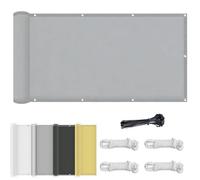 Voile d'ombrage Rectangulaire 2.4x3.2m Imperméable Protection UV 98% Bâche dombrages,Voiles Solaire pour Pergola Polyester pour Patio Jardin Terrasse, avec Oeillets et Cordons - Gris Clair