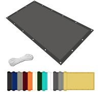 Voile d'ombrage Rectangulaire 2.8 x 3 m UV Protection Imperméable à l'eau PES Toile d'ombrage avec Oeillets et Cordons pour Extérieur Terrasse Jardin Balcon, Gris Foncé