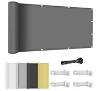 Voile d'ombrage Rectangulaire 2.8x6m Imperméable Protection UV 98% Bâche dombrages,Voiles Solaire pour Pergola Polyester pour Patio Jardin Terrasse, avec Oeillets et Cordons - Gris foncé