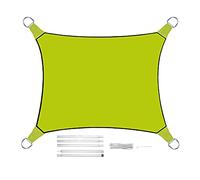 Voile d'ombrage rectangulaire 2 x 3 m couleur vert avec jeu de barres - Protection solaire pour votre jardin.