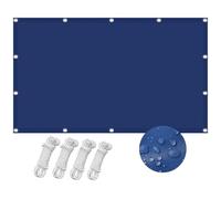 Voile d'ombrage rectangulaire - 2 x 5,5 m - Bloque à 98 % les rayons UV - Pour jardin, balcon, pergola - Avec cordes et œillets - Solution d'ombrage bleu foncé pour extérieur